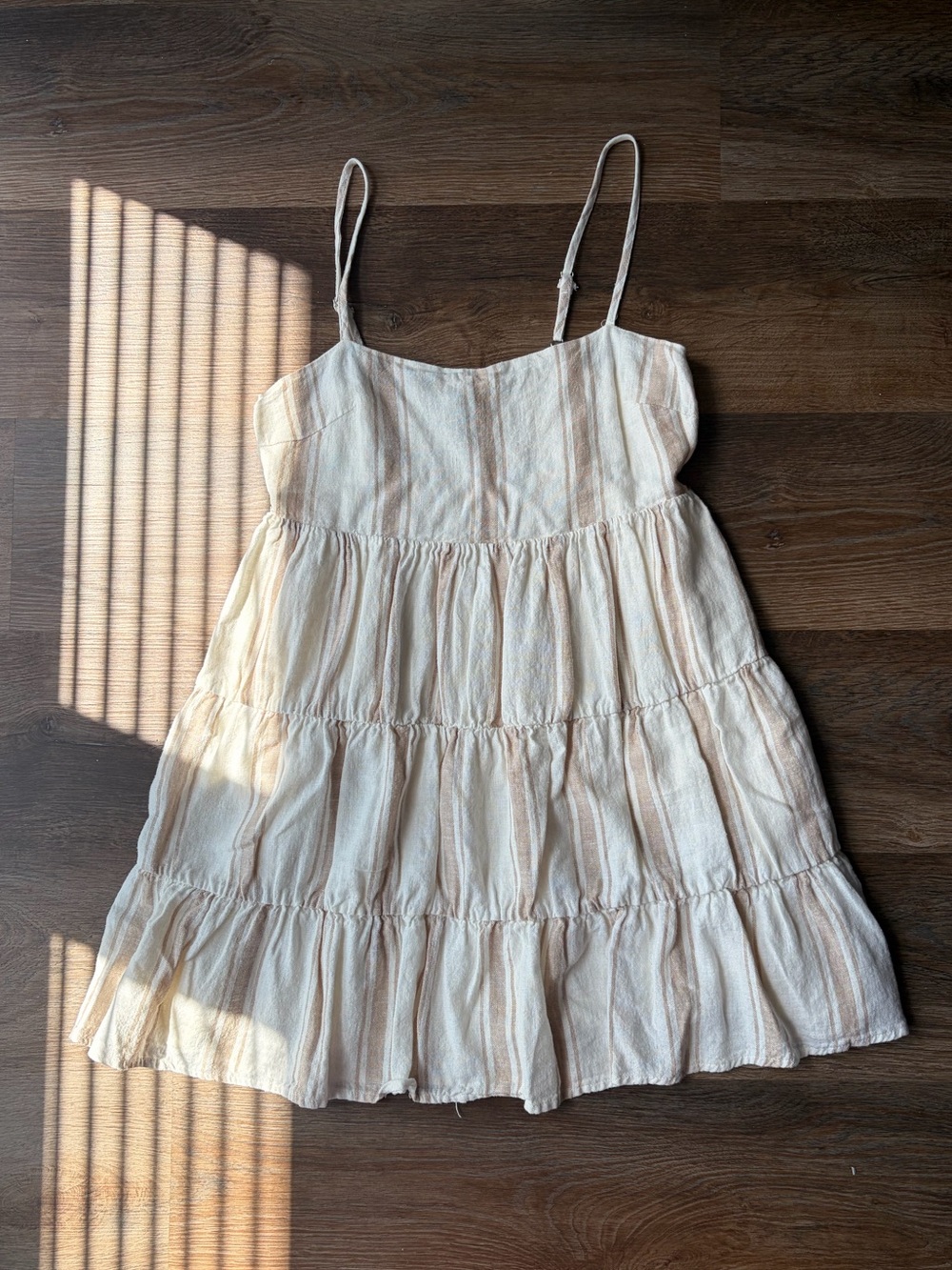 Forever 21 Linen Blend Tiered Mini Sundress